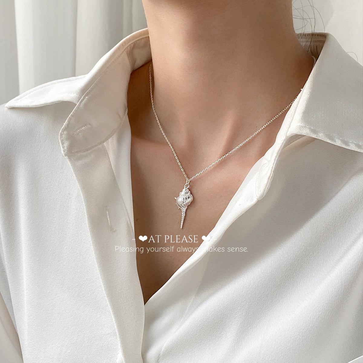 Seaside Serenity Necklace - S925 Sterling Silver Conch Shell Pendant Bohemian Beach Jewelry