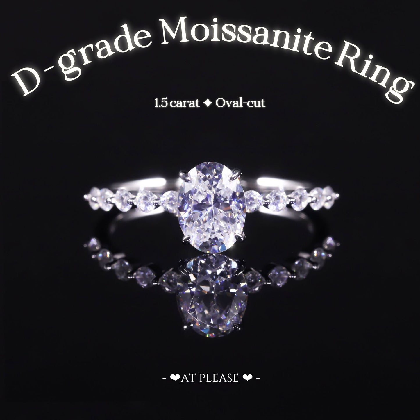 S925 Sterling Silber 1,5 ct. Ovalschliff Moissanit Ring | Ehering INS Style
