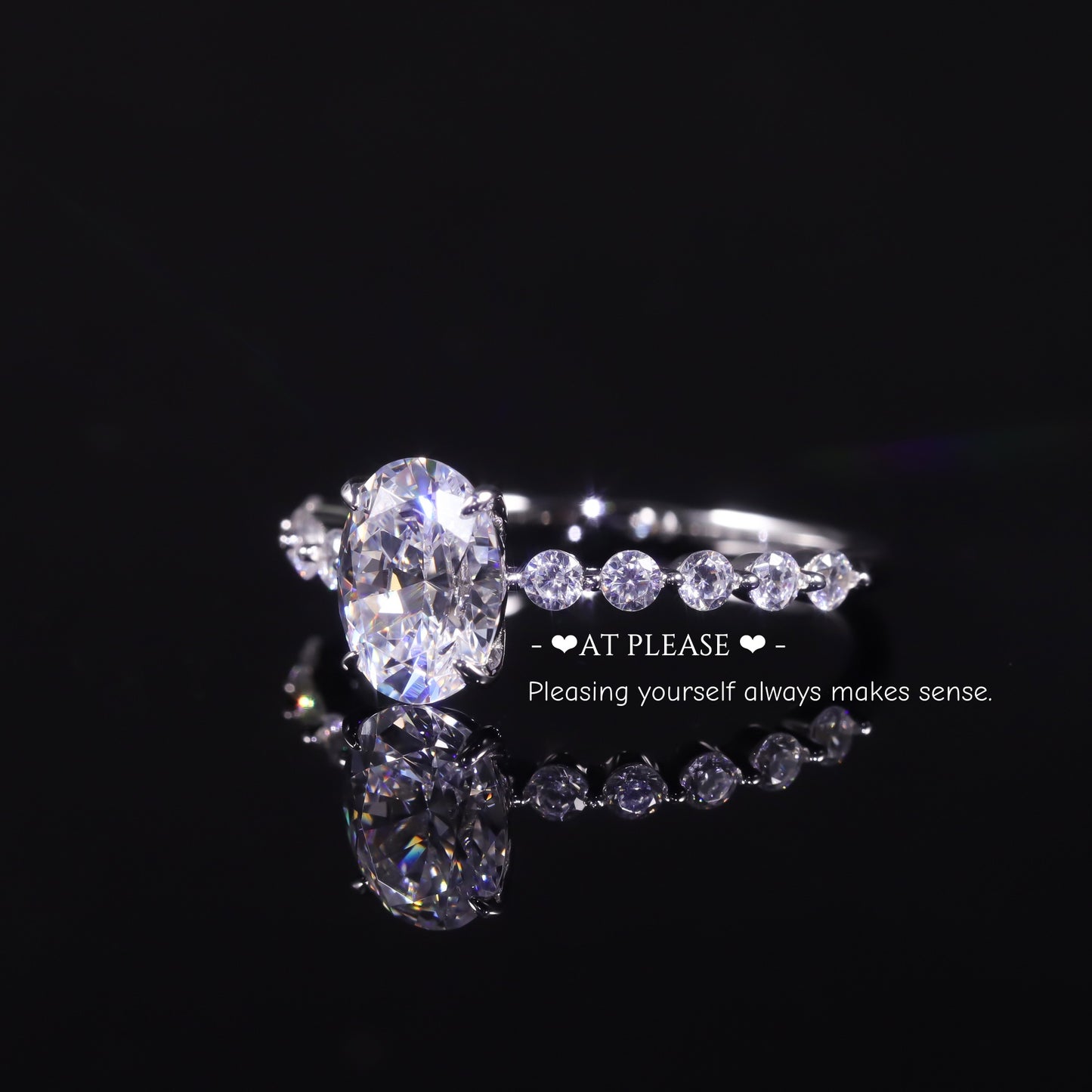 S925 Sterling Silber 1,5 ct. Ovalschliff Moissanit Ring | Ehering INS Style