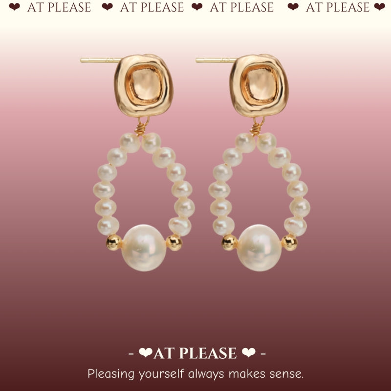 Natural Freshwater Pearl Baroque Chandelier Earrings - S925 Silver Pin Hypoallergenic