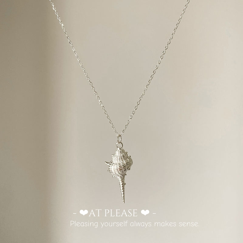 Seaside Serenity Necklace - S925 Sterling Silver Conch Shell Pendant Bohemian Beach Jewelry