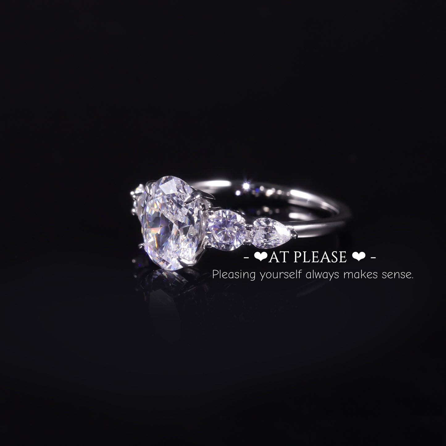 S925 Sterling Silber 2,0 ct. Moissanit Ring | Ovalschliff | Luxusschmuck - Ehering