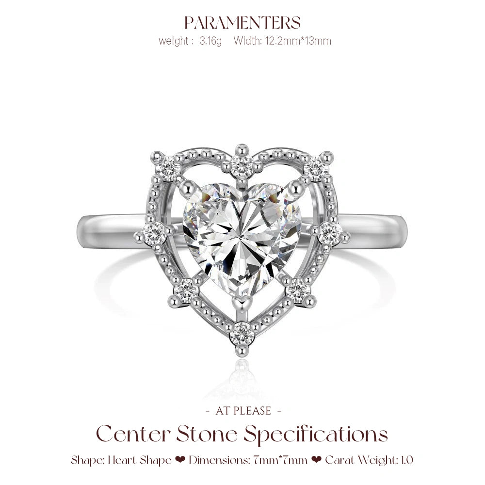 925 Sterling Silber Zirkon Ring | Elegantes Liebesherz