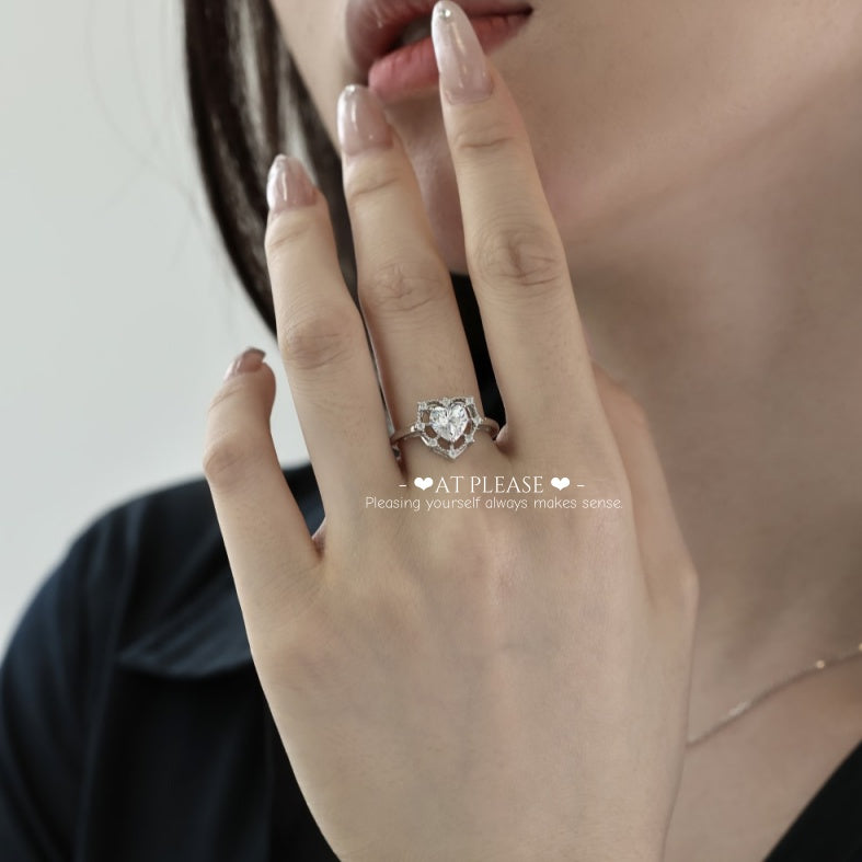 925 Sterling Silber Zirkon Ring | Elegantes Liebesherz