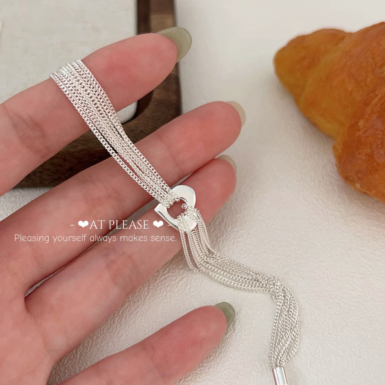 S925 Silver Layered Heart Bracelet – INS Minimalist Style