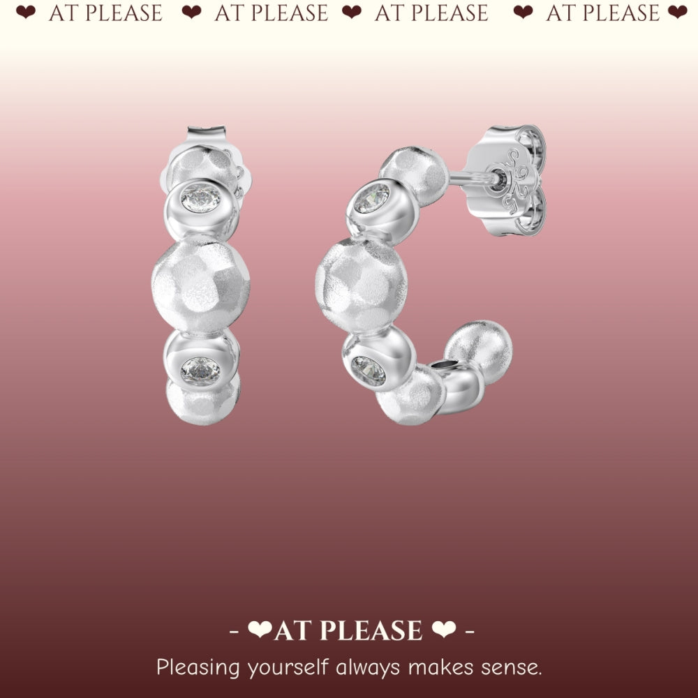 S925 Sterling Silver Bubble Design Earrings - Delicate Luxe - Instagram Style