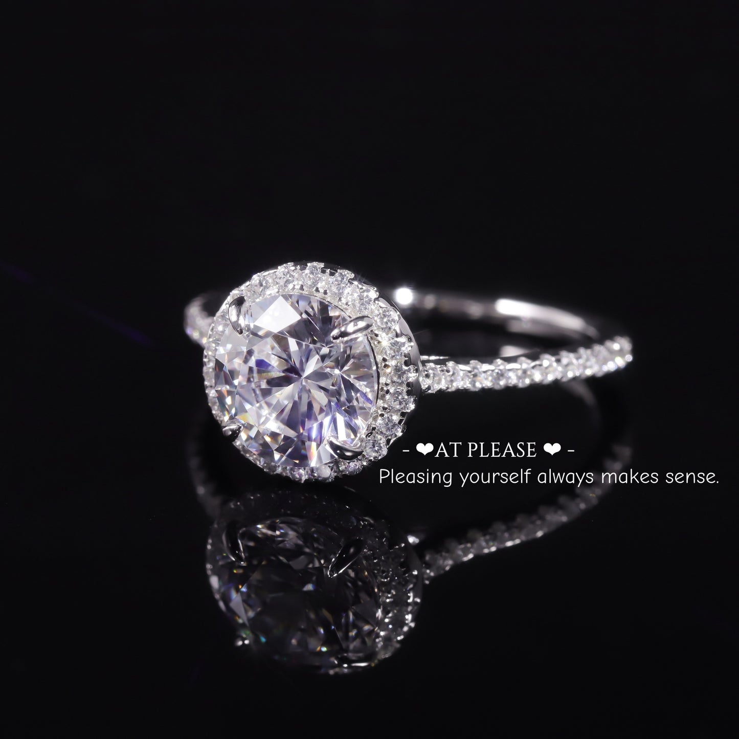 S925 Sterling Silber 1,5 ct. Runder Moissanitring in Kastenfassung | Ehering