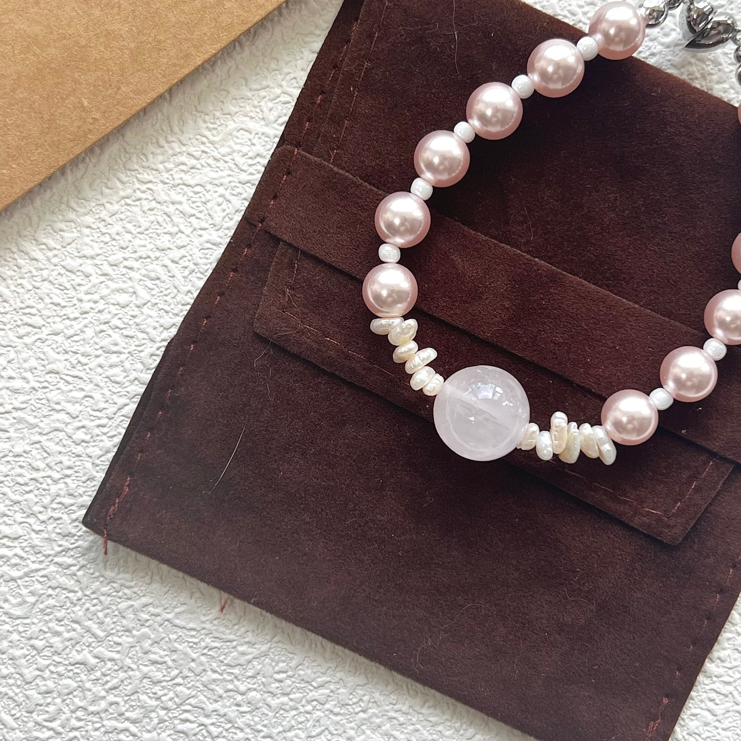 Whispering Romance Armband | Perle & Rosenquarz