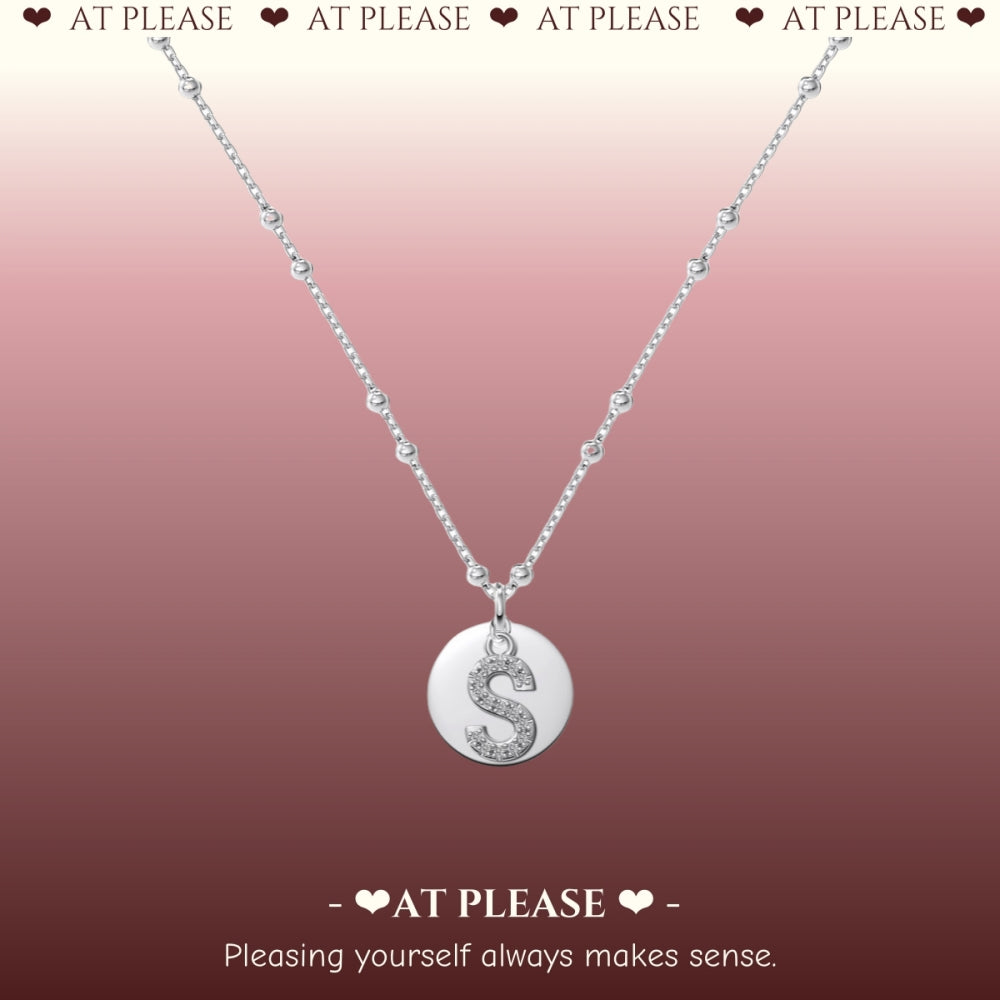 S925 Sterling Silver Alphabet Necklace – Dainty Initial Pendant Collarbone Chain for Women, Minimalist Daily Jewelry