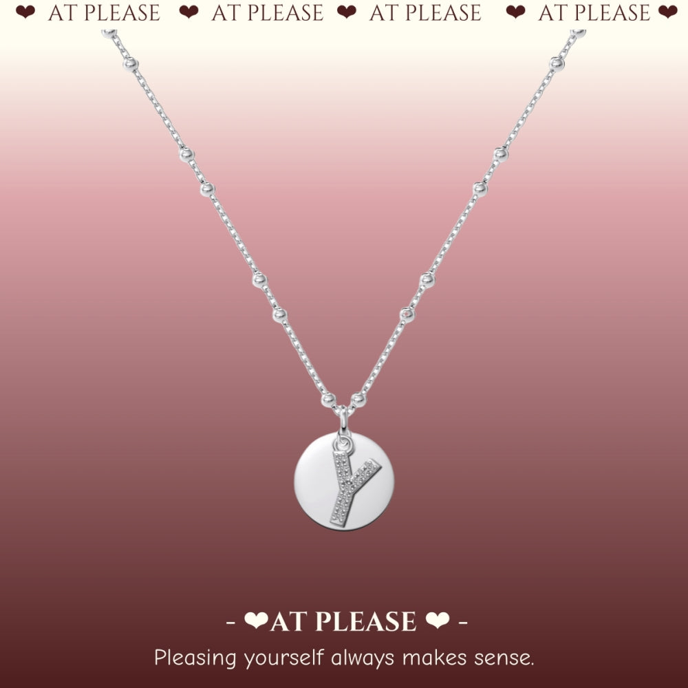 S925 Sterling Silver Alphabet Necklace – Dainty Initial Pendant Collarbone Chain for Women, Minimalist Daily Jewelry