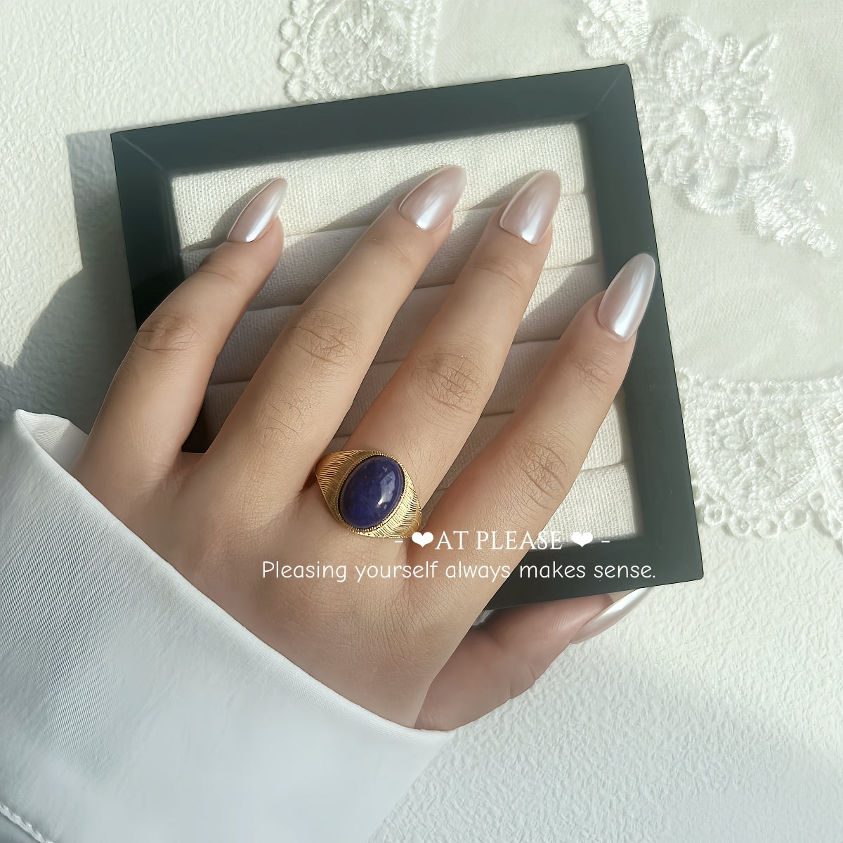 Lapislazuli-Ring aus S925 Sterlingsilber – Tiefblauer Schmuck zum Stressabbau
