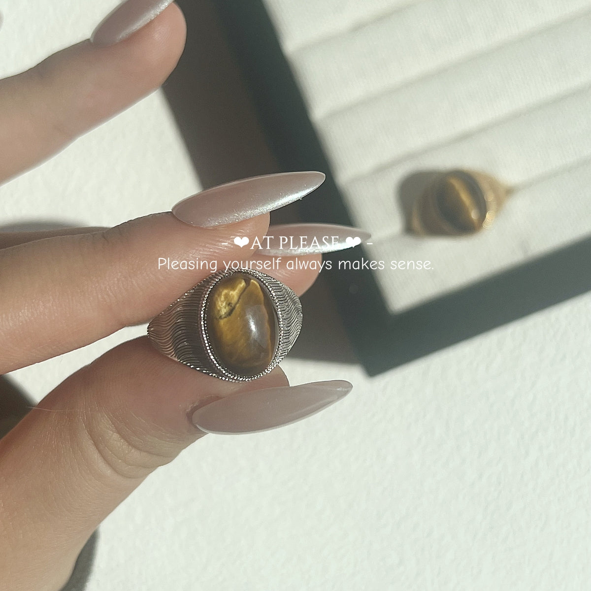 S925 Sterling Silber Tigerauge Edelsteinring – Empowerment Jewelry Bold Authority