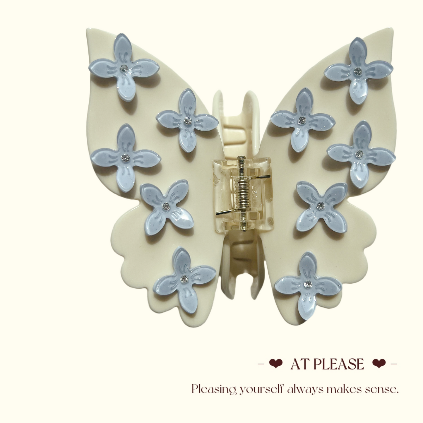 Butterfly-Shaped 3D Flower Hair Claw Clip - French Sweet Fairy Style