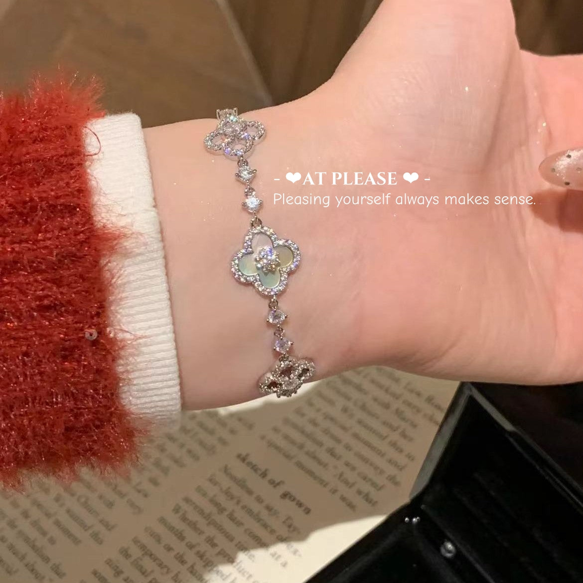 Elegant bracelet on wrist with dress