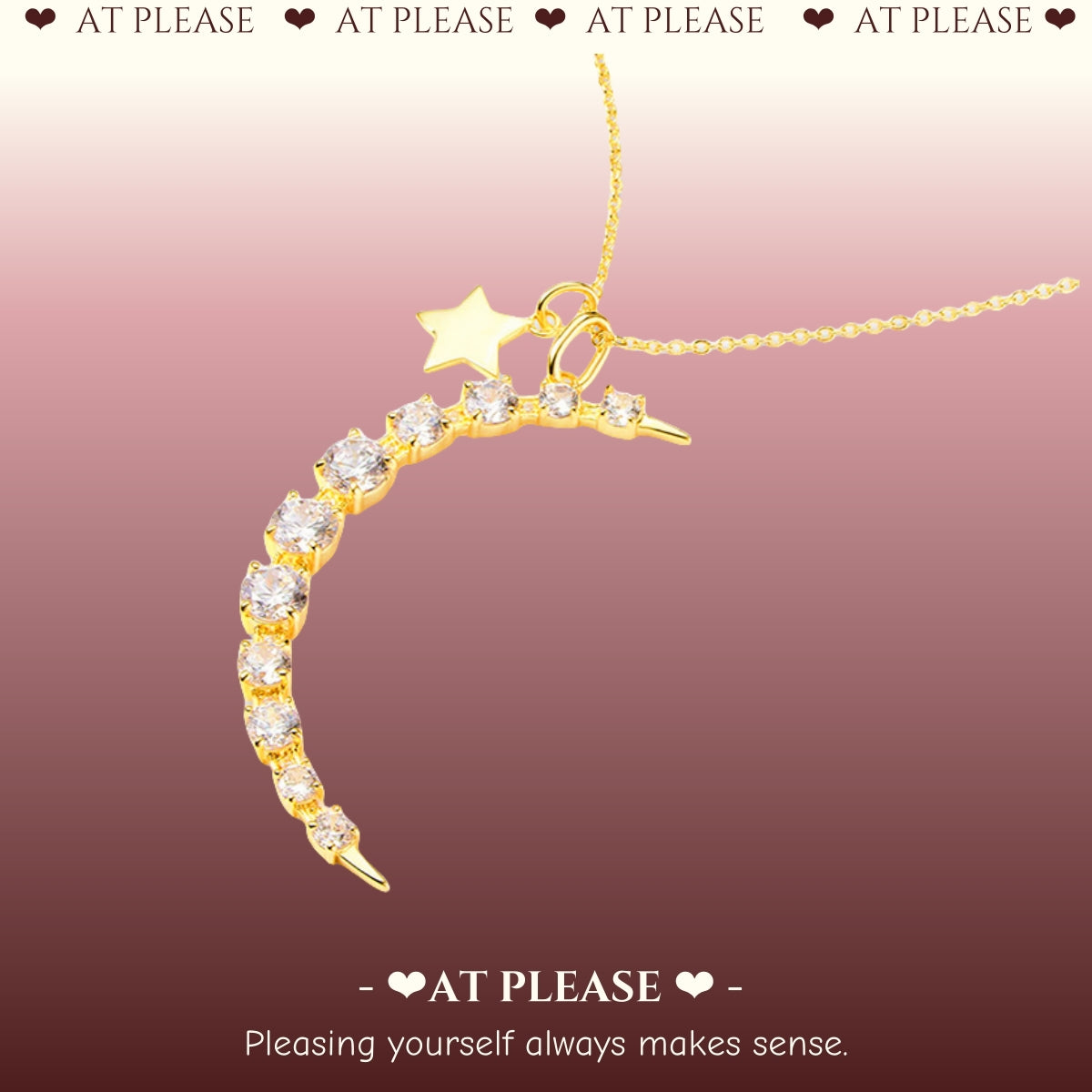 S925 sterling silver star and moon pendant necklace with 18k gold plating and diamond accents, celestial jewelry for women