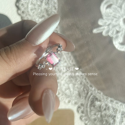 925 Silber Blauer &amp; Rosa Topas Ring – Freundschaftsschmuck CZ