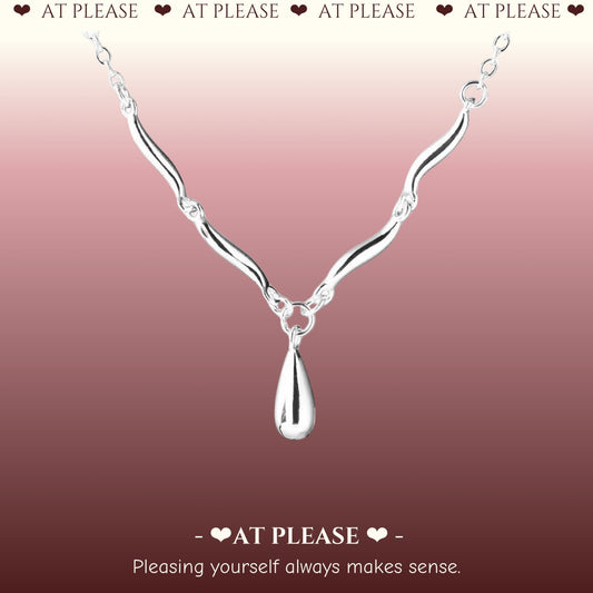 Halskette mit Wellen-Tropfen-Anhänger – S925 Sterling Silber, minimalistischer Schlüsselbeinschmuck