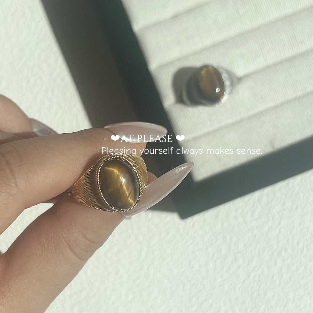 S925 Sterling Silber Tigerauge Edelsteinring – Empowerment Jewelry Bold Authority