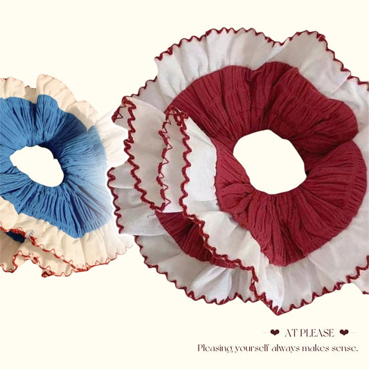 Provence Sommer Jumbo Scrunchie | Mehrlagig gerüscht