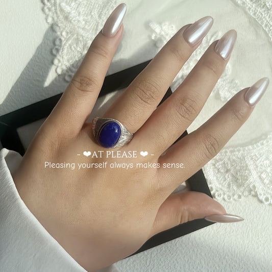 Lapislazuli-Ring aus S925 Sterlingsilber – Tiefblauer Schmuck zum Stressabbau