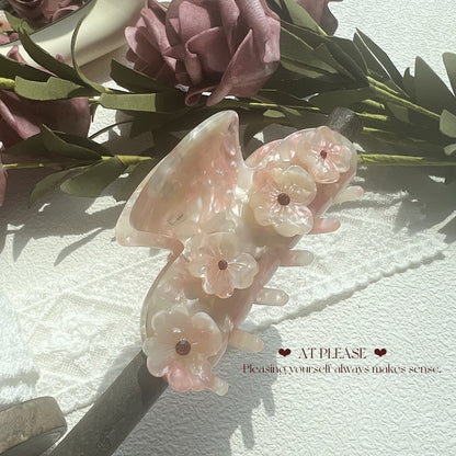 Cute 3D Realistic Flower Acetate Hair Clip - Sweet and Adorable Style