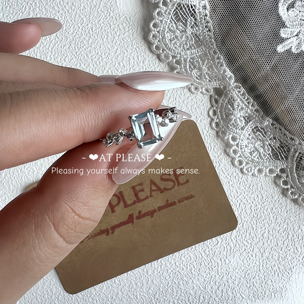 925 Silber Blauer &amp; Rosa Topas Ring – Freundschaftsschmuck CZ