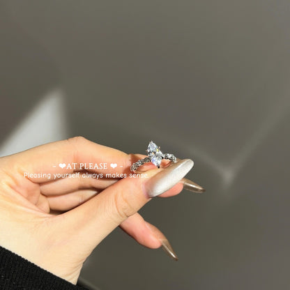 925 Silver Marquise Zircon Ring for Gift or wedding jewelry