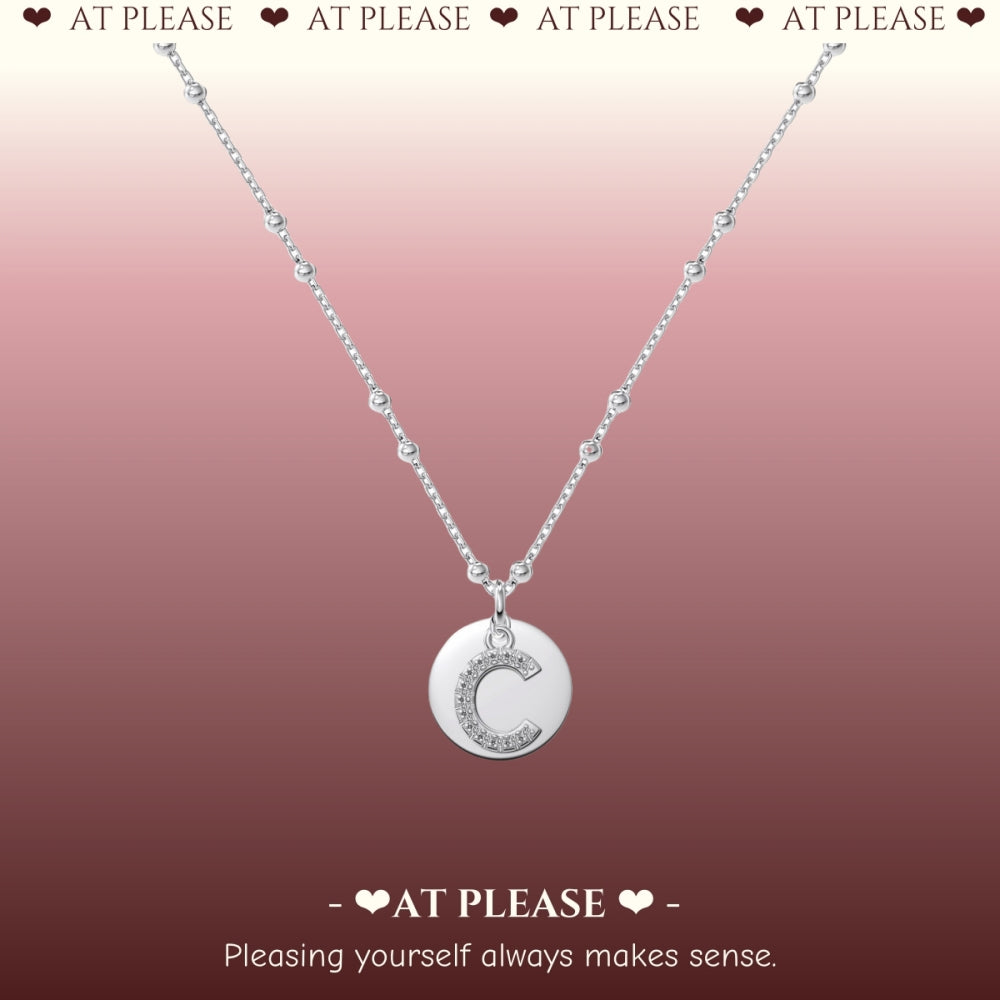 S925 Sterling Silver Alphabet Necklace – Dainty Initial Pendant Collarbone Chain for Women, Minimalist Daily Jewelry