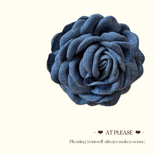 Pale Denim Blue Rose Flower Hair Clip | Spring-Summer Youthful Blossom Hair Collection