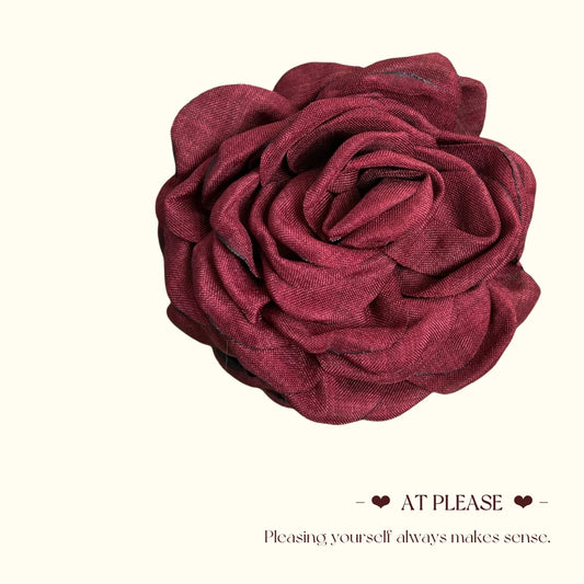 Rich French Burgundy Red Flower Hair Clip | Spring-Summer Youthful Blossom Hair Collection