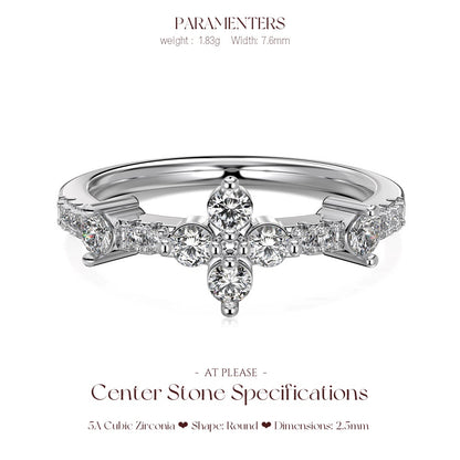 clover shape ins 925 cz ring for everyday jewelry