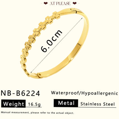 18K Gold plating Stainless Steel Stackable Bangle Bracelet - Minimalist Layering Jewelry