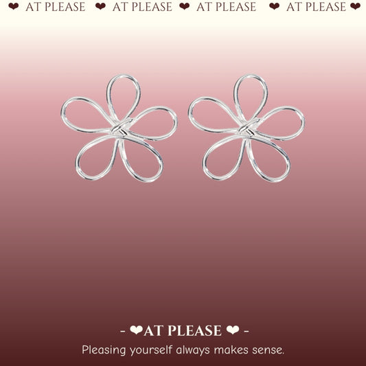 S925 Sterling Silver Large Flower Minimalist Earrings - Korean-Style Ins Niche Design