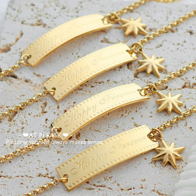 Octagram Retro-Armband | Titanstahl mit 18 Karat Echtgold beschichtet