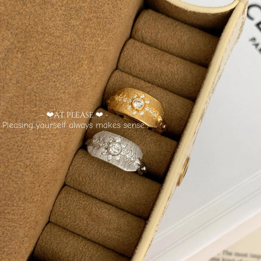 925 Silber Oktagramm Schild Ring für den kleinen Finger – Antik Gebürsteter Talisman