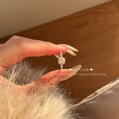 S925 Sterling Silber Rosa 8A CZ Ring | Prinzessschliff | Hochwertige, vielseitige Hochzeit