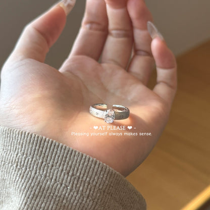 925 Sterling Silber Zirkon Ring – Matte Star Accent Bestseller