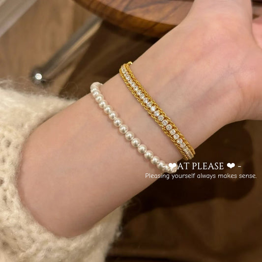 Sparkling Twisted Lace Full ZC Bracelet | Vintage-Inspired Design