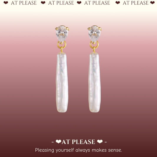 Baroque Small-Silver-Bar Earrings - S925 Silver Pin -Set Zirconia Linear Drop Earrings