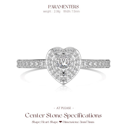 925 Sterling Silber Zirkon Ring | Elegantes Liebesherz