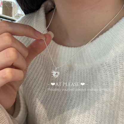 Heart Gift Box Pendant with 5A Zircon inside Necklace| S925 Sterling Silver Luxury Jewelry