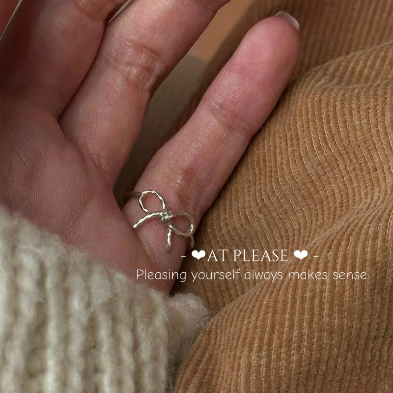 S925 Sterling Silver Cute Bowknot Ring - Sweet & Charming