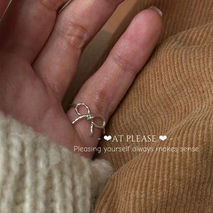 S925 Sterling Silver Cute Bowknot Ring - Sweet & Charming