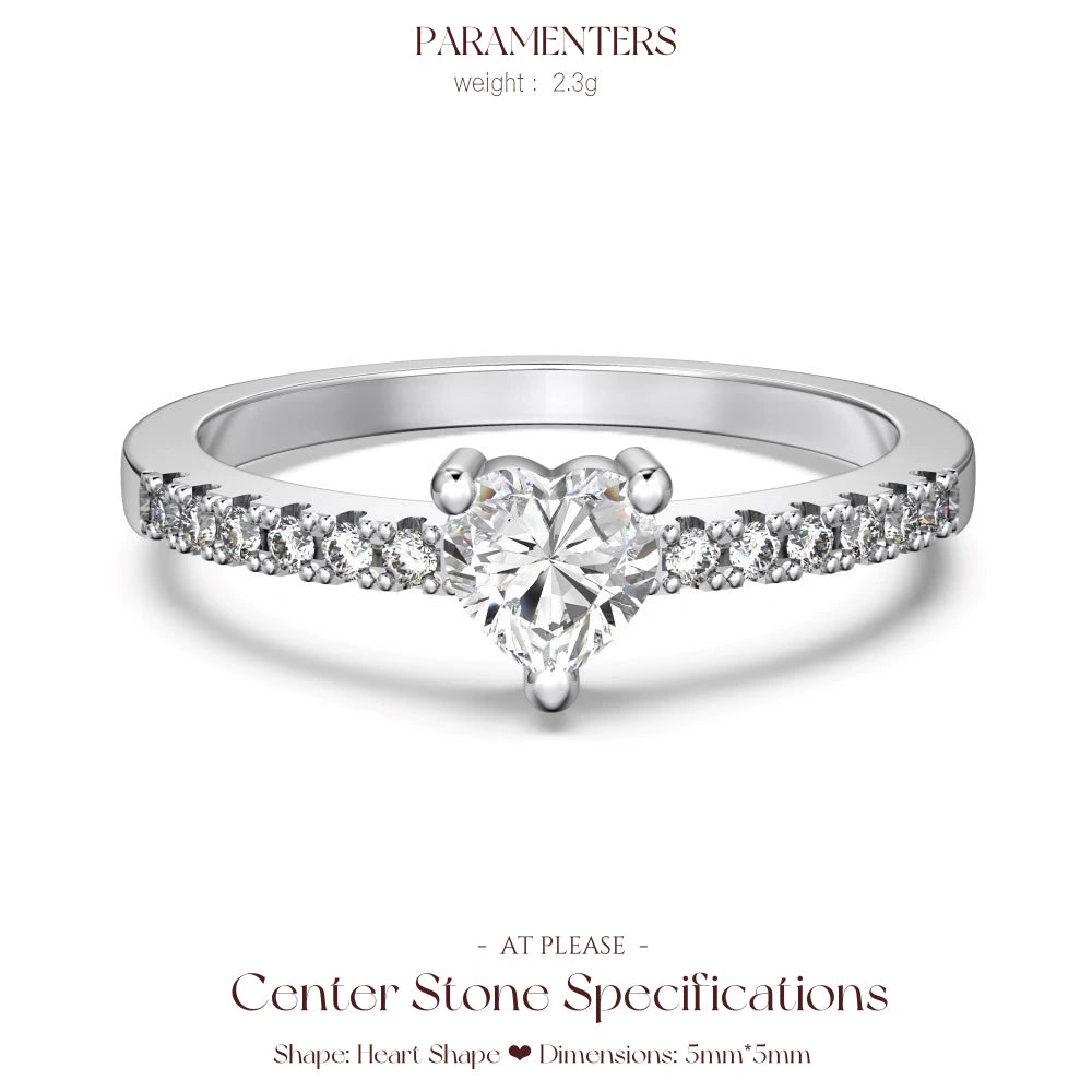 925 Sterling Silber Zirkon Ring | Elegantes Liebesherz