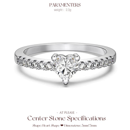 925 Sterling Silber Zirkon Ring | Elegantes Liebesherz