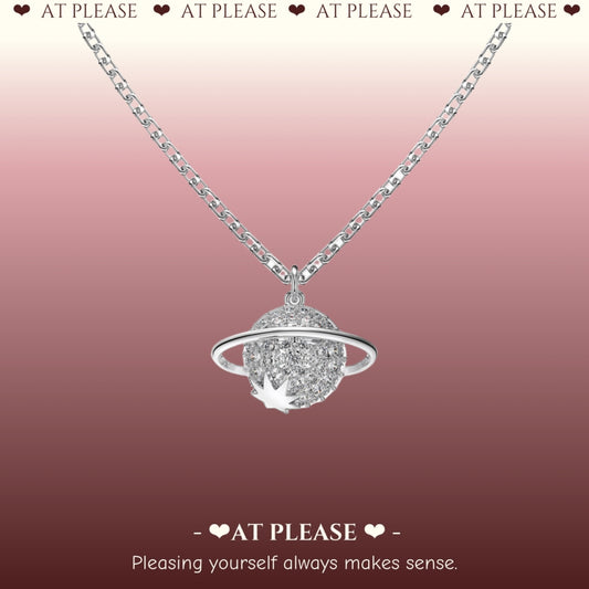 Himmlische Planeten Halskette – S925 Sterling Silber mit Zirkonia, minimalistischer Schmuck im In-Style