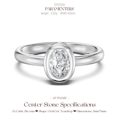 Birnenförmiger Zirkonia-Ring aus 925er Sterlingsilber | Verlobungsring mit Eisschliff-Design, Hochzeitsschmuck