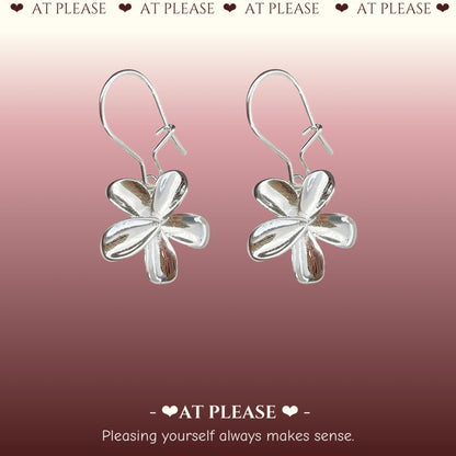 S925 Flower Pendant Earrings - Light Luxury  Niche Design