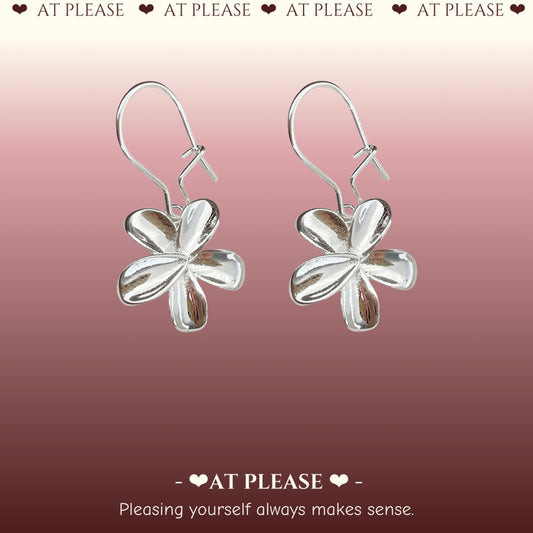 S925 Flower Pendant Earrings - Light Luxury  Niche Design
