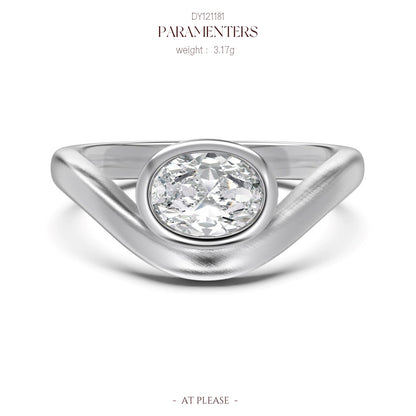 Birnenförmiger Zirkonia-Ring aus 925er Sterlingsilber | Verlobungsring mit Eisschliff-Design, Hochzeitsschmuck